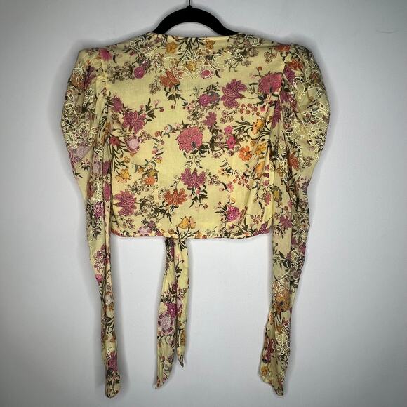 Hemant And Nandita Yellow Floral Pria Crop Top Size XS - Picture 5 of 9